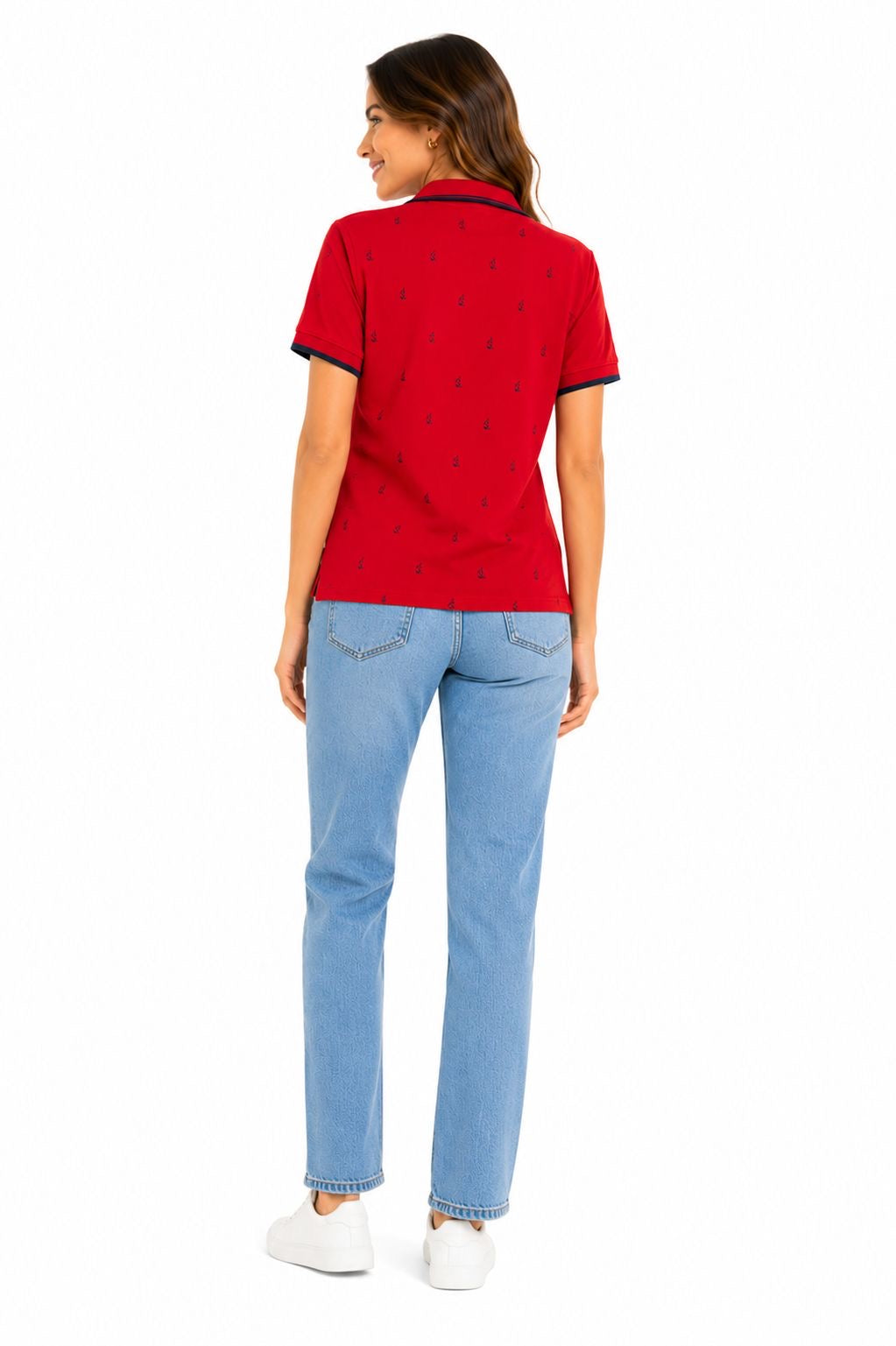 Náutica-printed split-neck polo