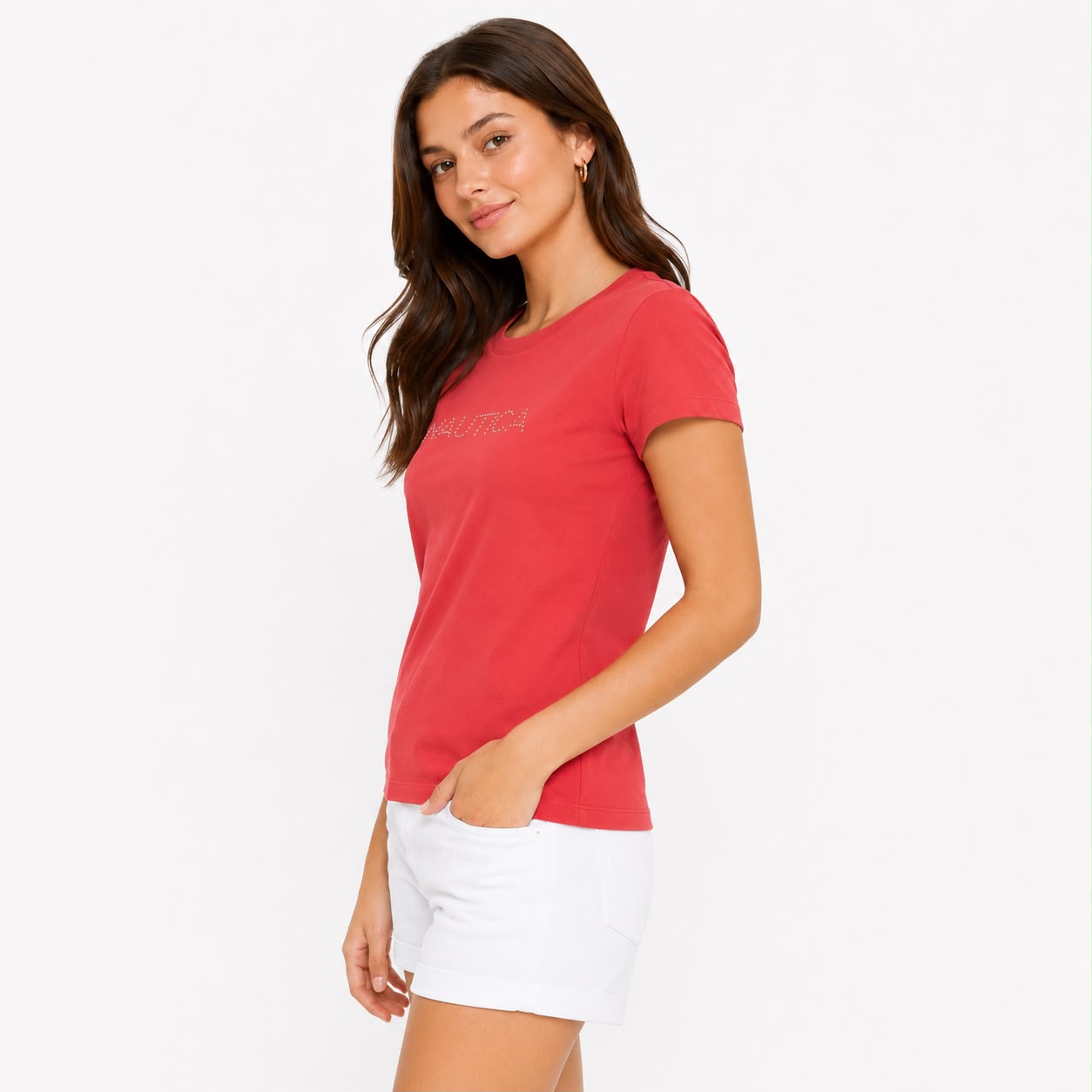 Nautica Studded Logo Crewneck T-Shirt