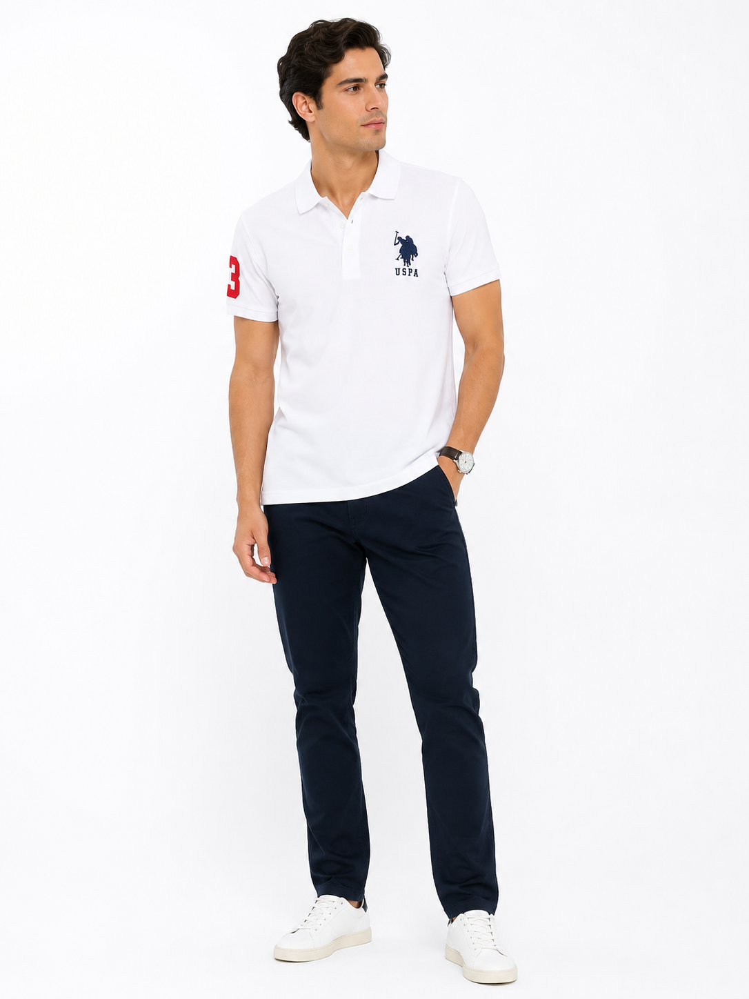 US Polo Assn Solid Pique Small Logo Polo Shirt