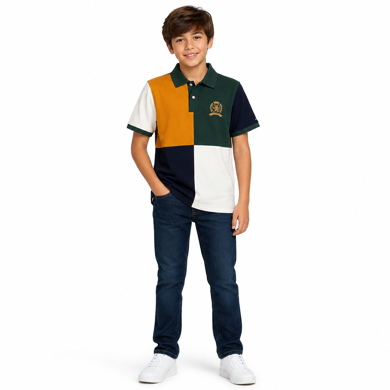 Tommy Hilfiger Colorblock Regular Fit Cotton Polo T-Shirt