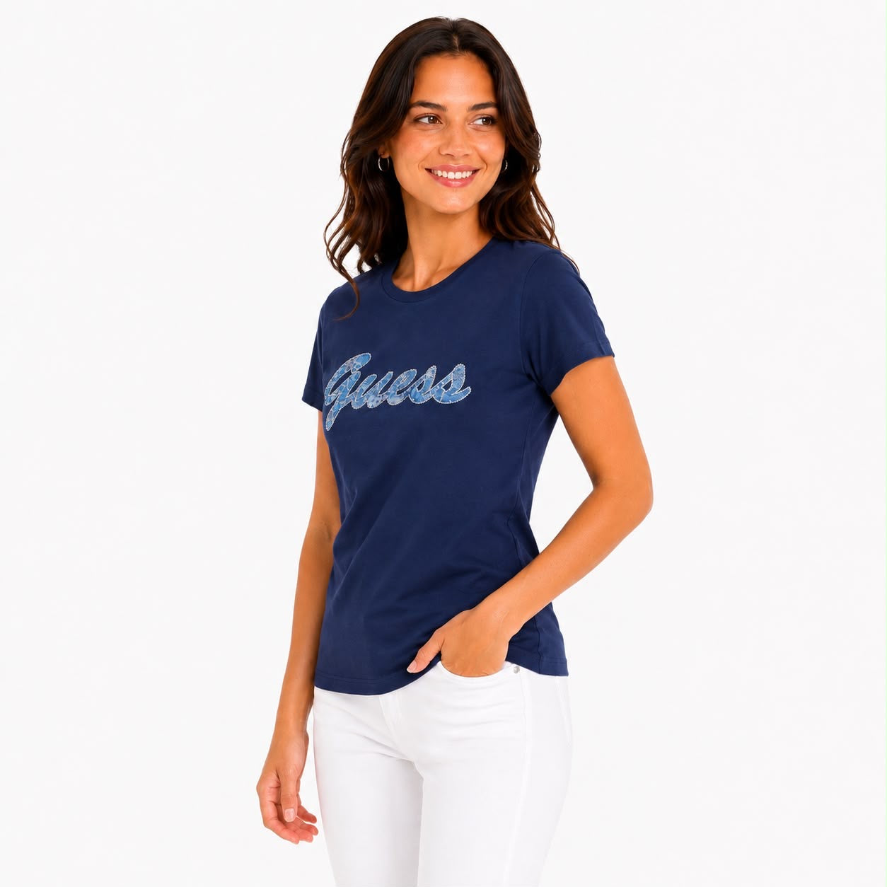 Guess Rhinestone Logo Henley t-shirt Women’s