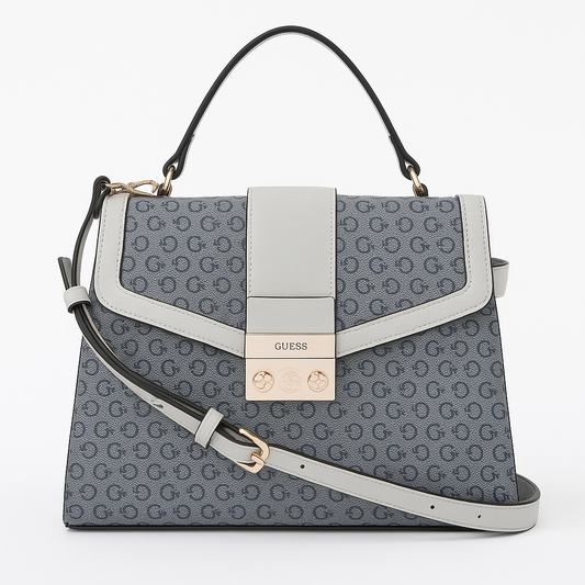 Guess Blue and White Crossbody Satchel Bag