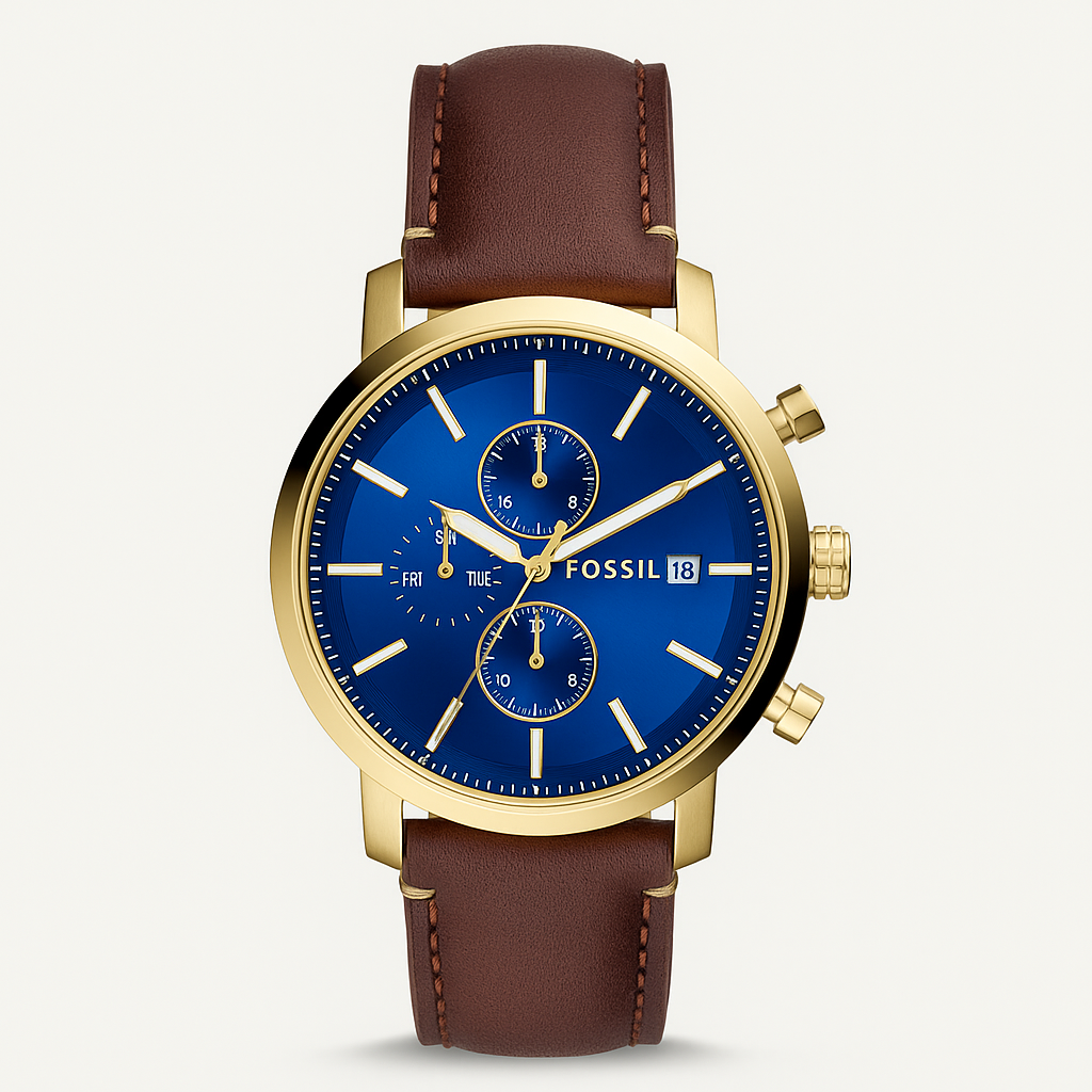 Fossil Rhett Multifunction Brown LiteHide Leather Watch