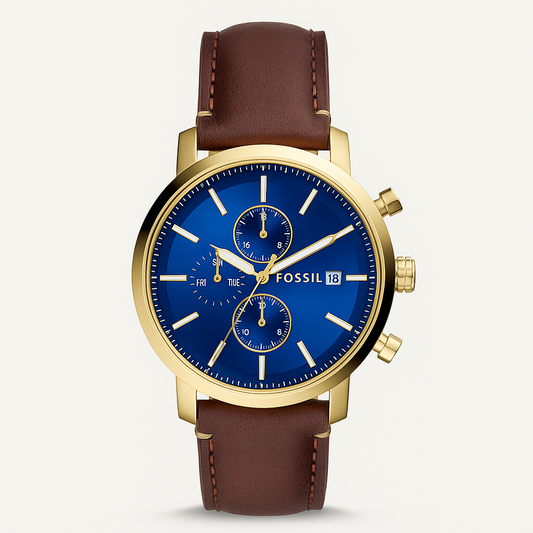 Fossil Rhett Multifunction Brown LiteHide Leather Watch