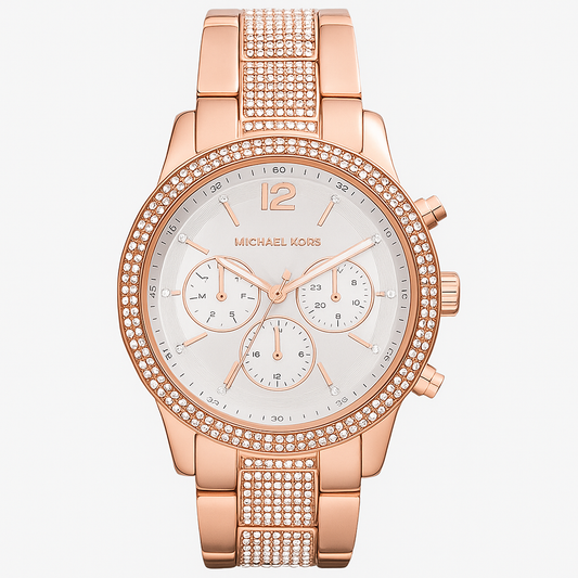 Michael Kors Oversized Tibby Pavé Rose Gold-Tone Watch