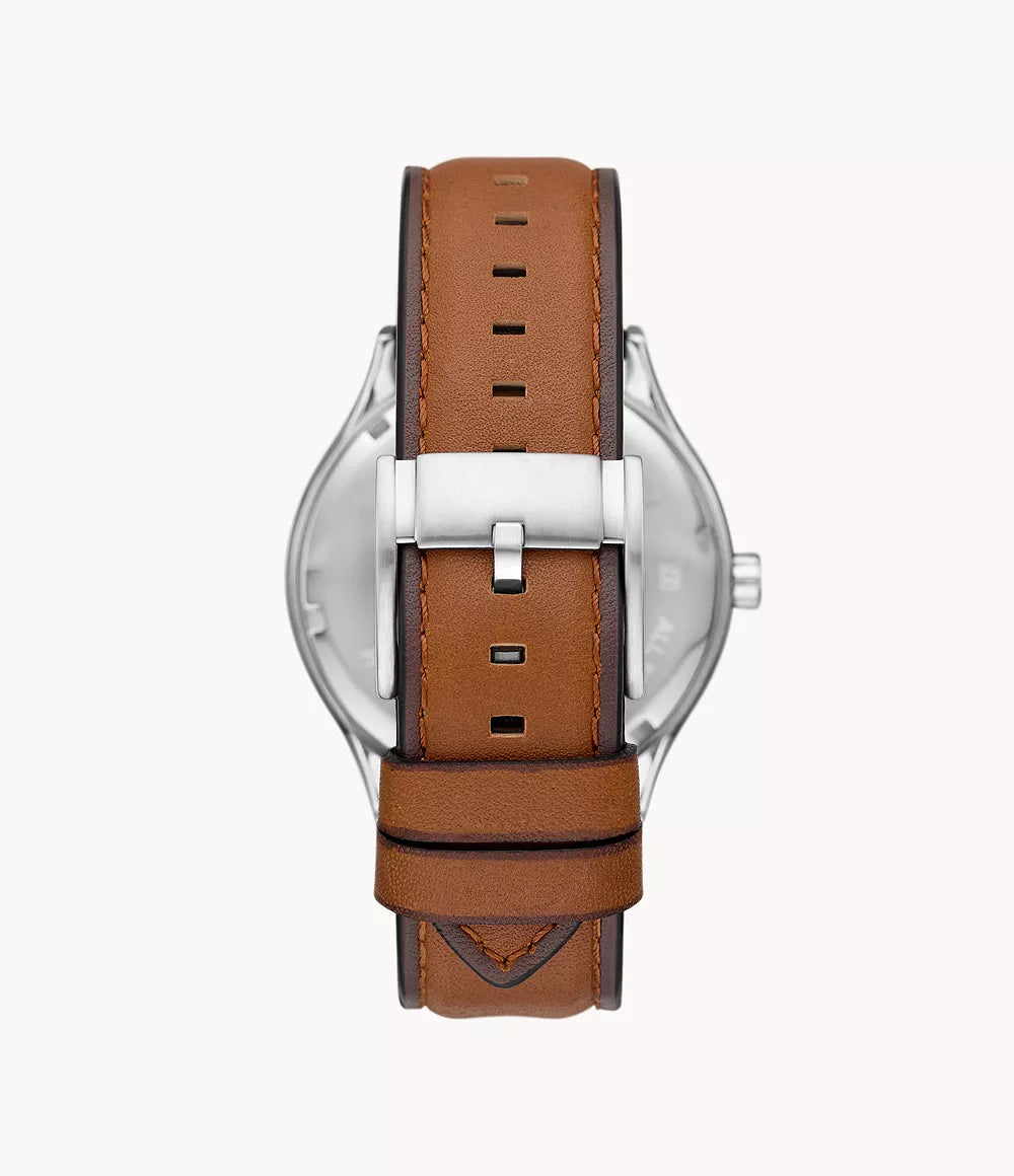Fossil Fenmore Three-Hand Brown Leather Watch