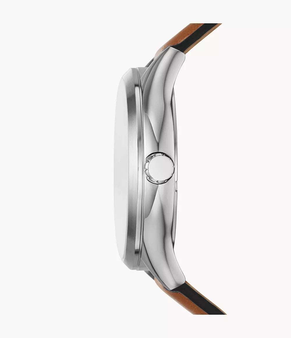 Fossil Fenmore Three-Hand Brown Leather Watch