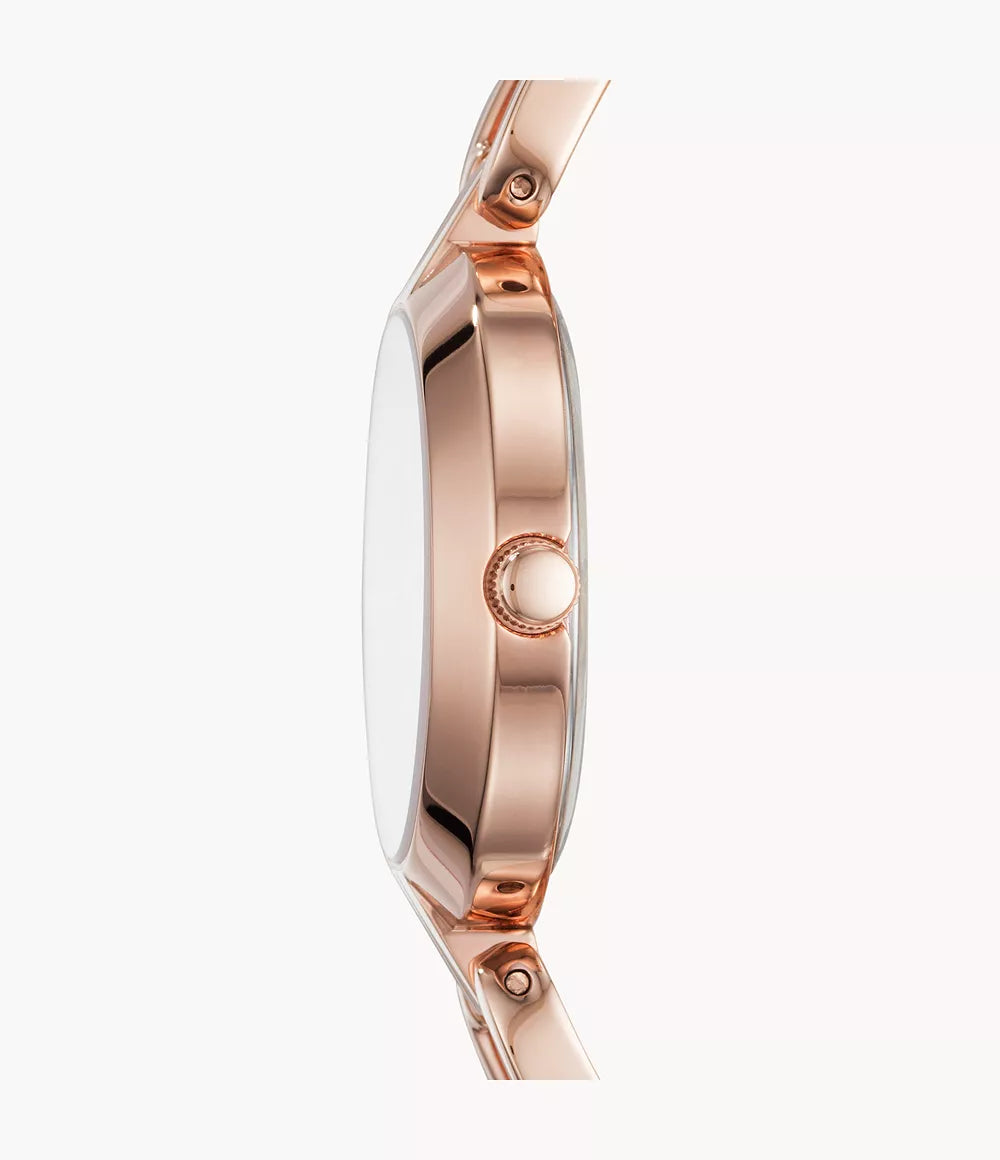 Fossil Kerrigan Three-Hand Rose Gold-Tone Stainless Steel Watch