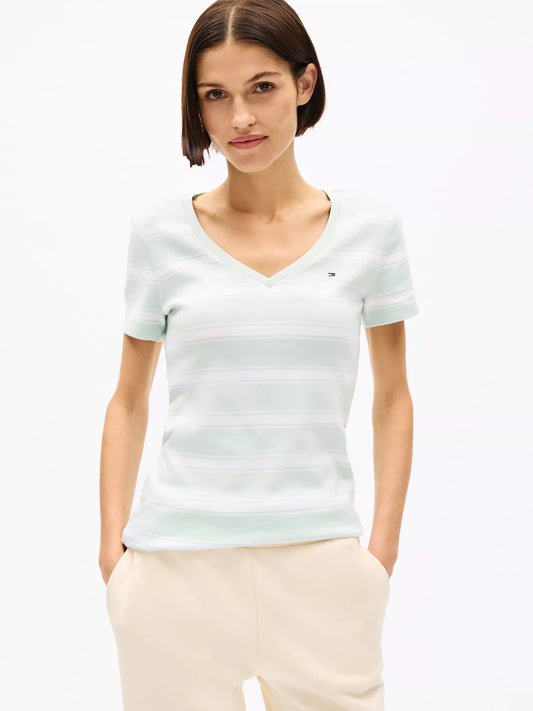 Tommy Hilfiger V-Neck Stripe Favorite T-Shirt
