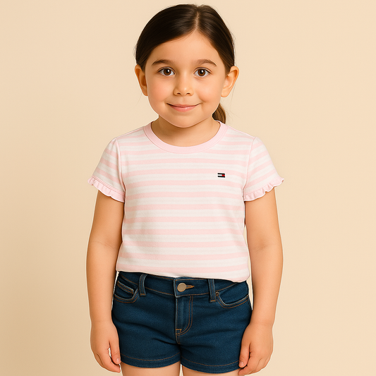 Tommy Hilfiger Kids' Stripe Ruffle-Sleeve T-Shirt