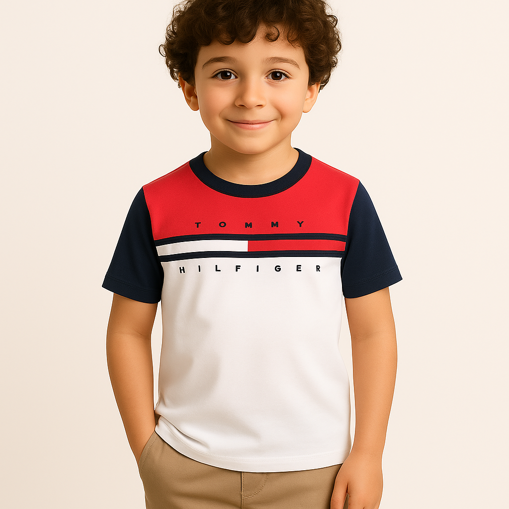 Tommy Hilfiger Kids' Colorblock Flag Stripe T-Shirt
