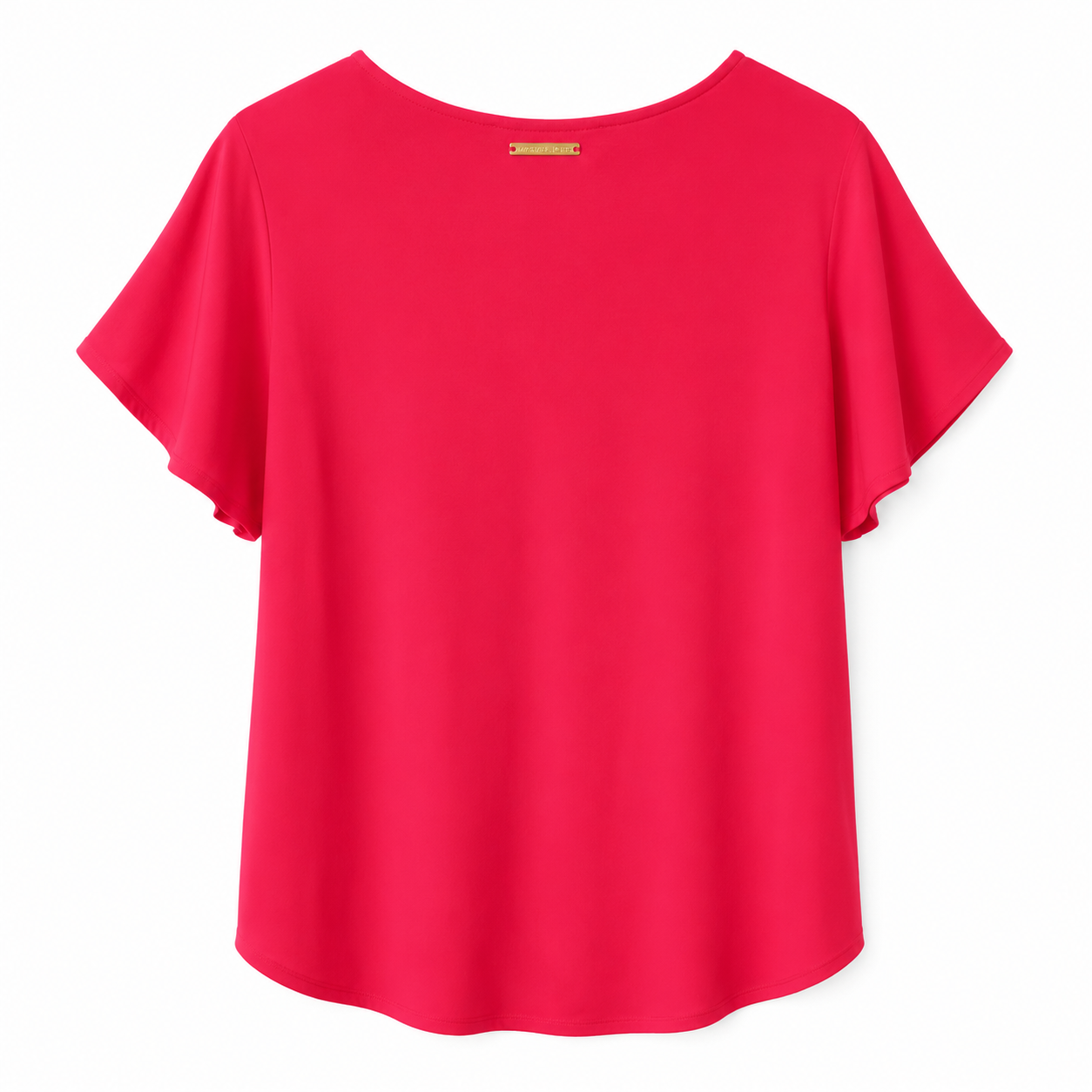 Michael Kors Women's V-Neck Heavy Dobby Boat Neck Rolled Short Sleeve Blouse Top