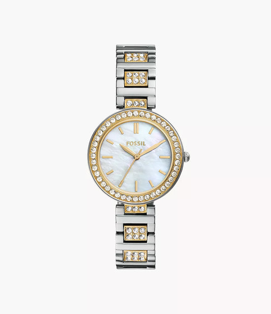 Fossil Karli Three-Hand Two-Tone Stainless Steel Watch