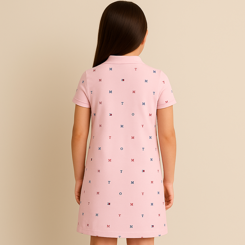 Tommy Hilfiger kids' Allover Embroidered Polo Dress