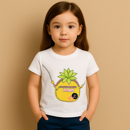 Nautica Little Girls' Pineapple Handbag T-Shirt