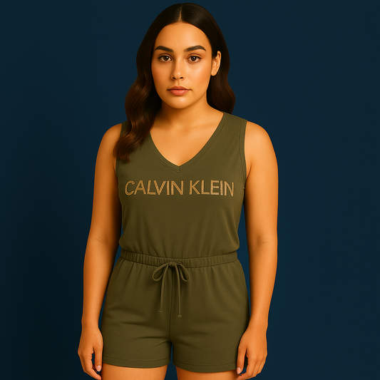 Calvin Klein womens Everyday V-neck Sleeveless Romper