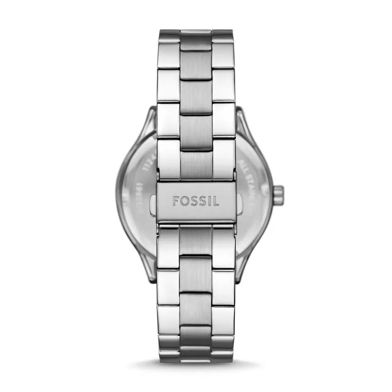 Fossil Fenmore Three-Hand Black Stainless Steel Watch