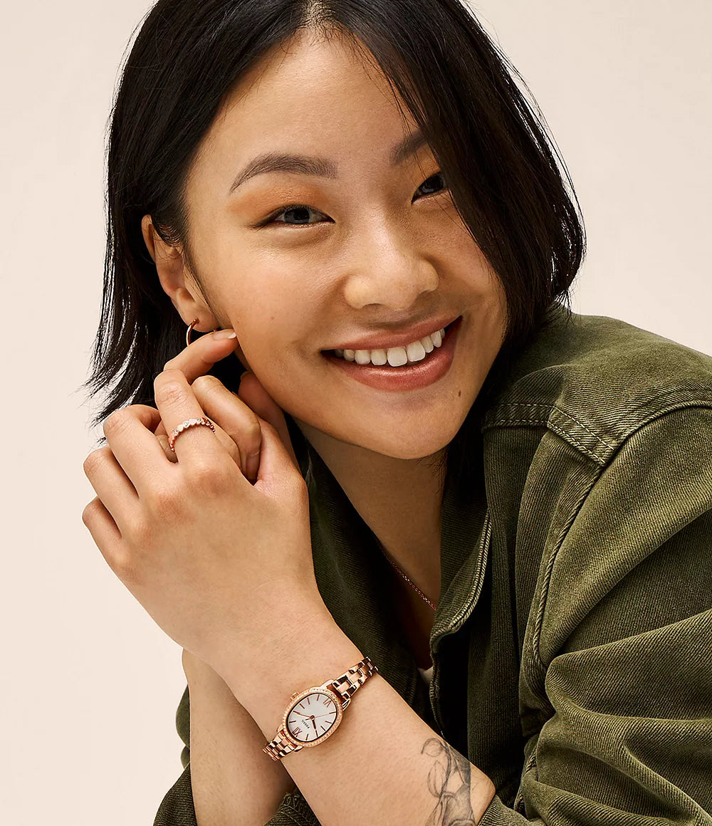Penny Three-Hand Rose Gold-Tone Stainless Steel Watch