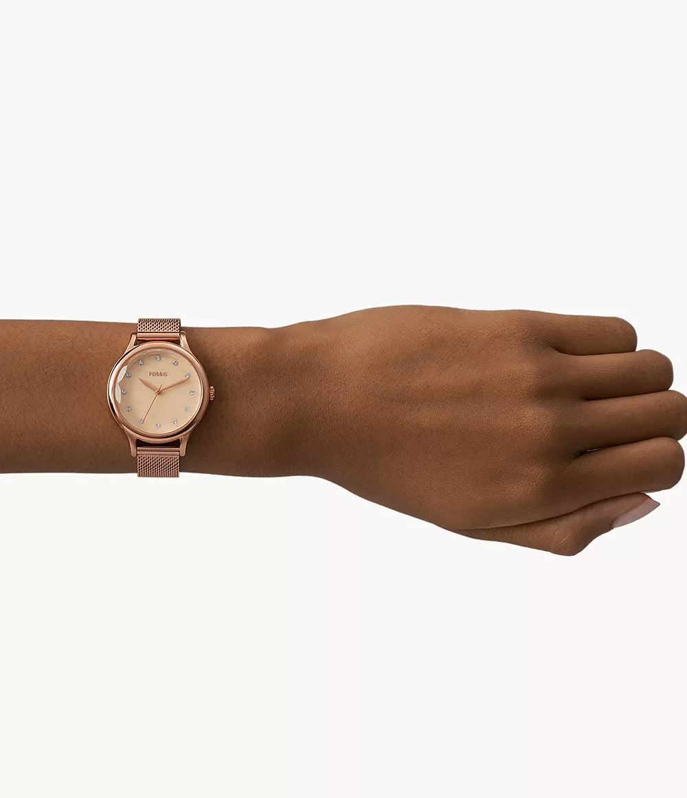 Fossil Laney Three-Hand Rose-Gold-Tone Stainless Steel Watch