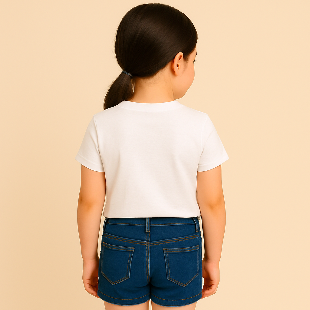 Tommy Hilfiger- Girls Cotton Printed V- Neck T-Shirts