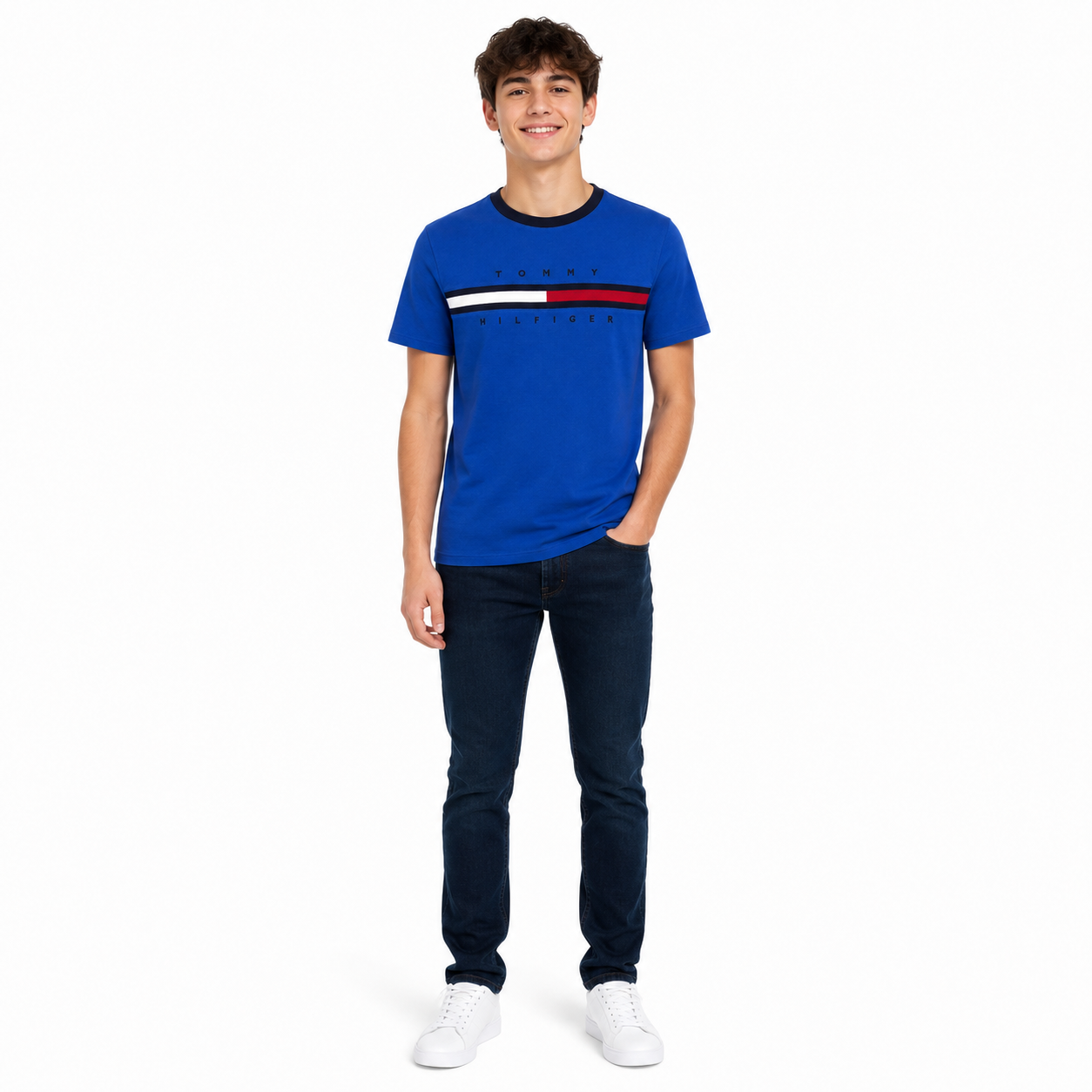 Tommy Hilfiger Boys’ Regular-Fit T-Shirt with Signature Stripes