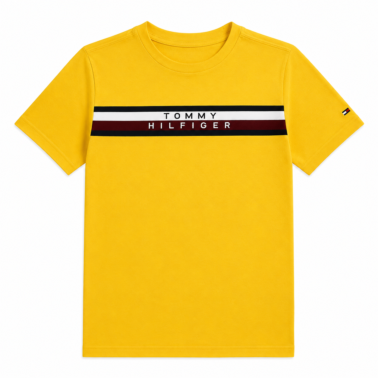 Tommy Hilfiger Kids' Ribbed Stripe Logo T-Shirt