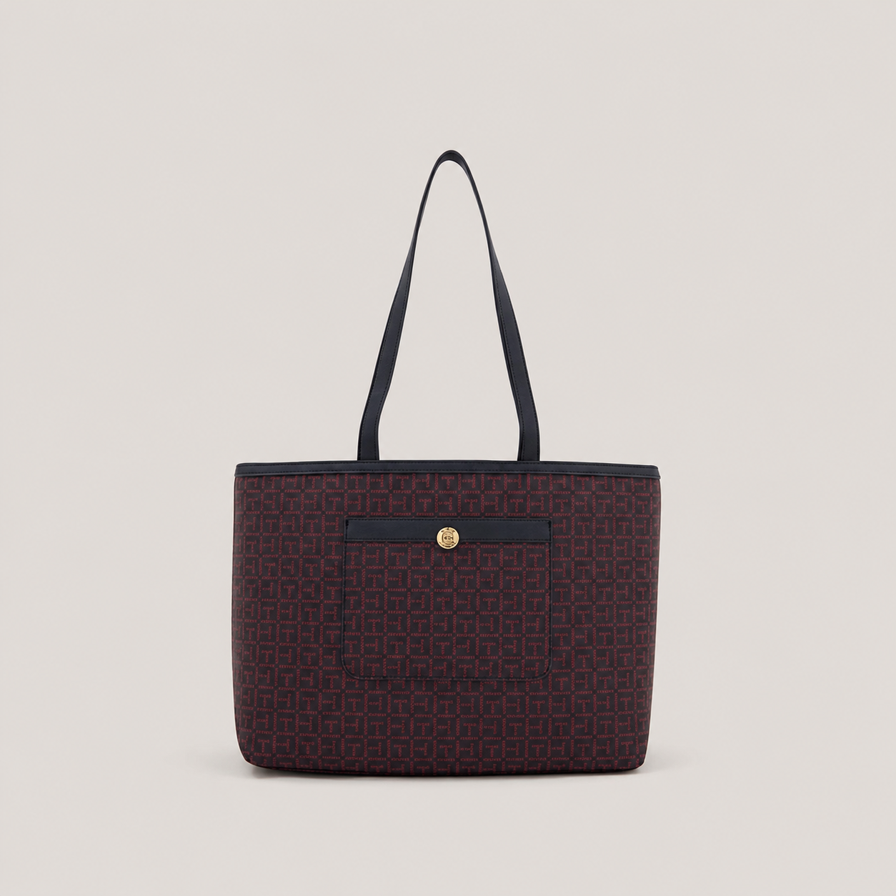 Tommy Hilfiger Elizabeth II CZ Tote Coated Square Monogram
