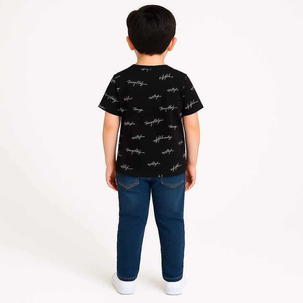 Tommy Hilfiger Kids' Signature Flag Stripe Logo T-Shirt