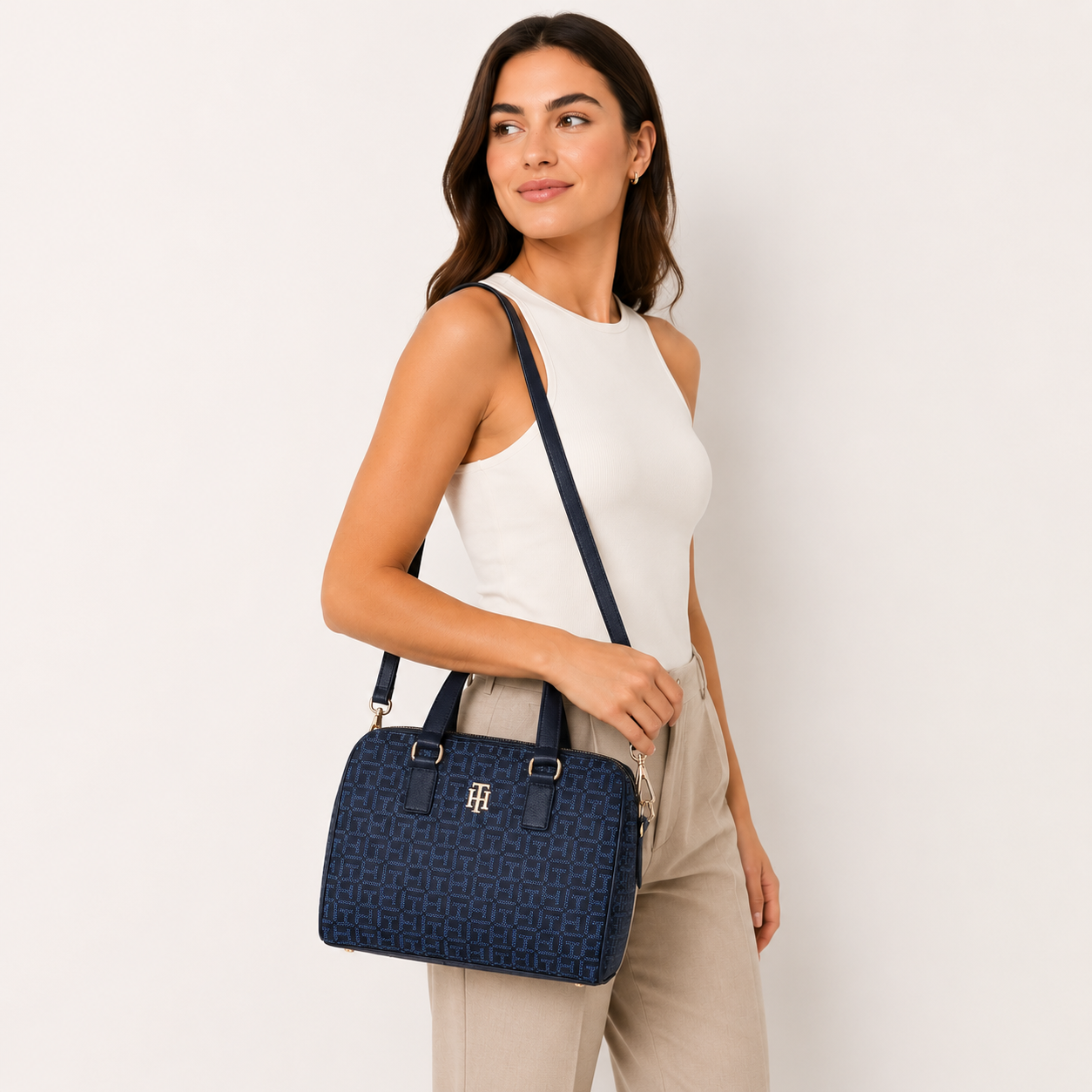 Tommy Hilfiger monogram bowling bag
