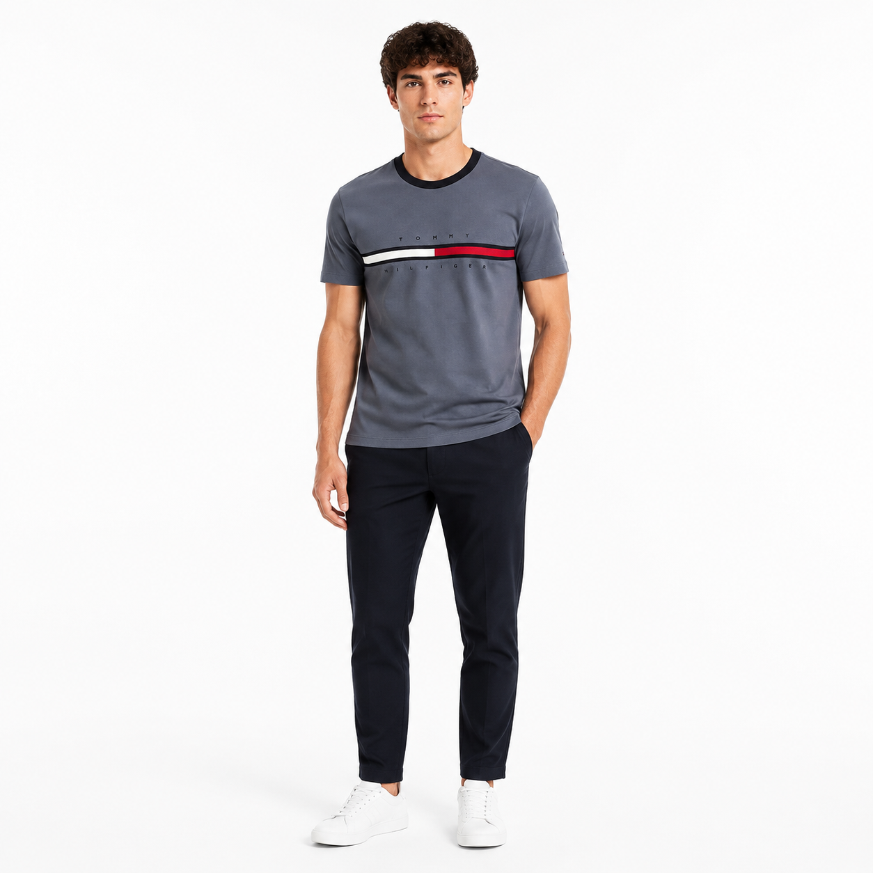 Tommy Hilfiger Brand Taped Cotton Tino T-Shirt