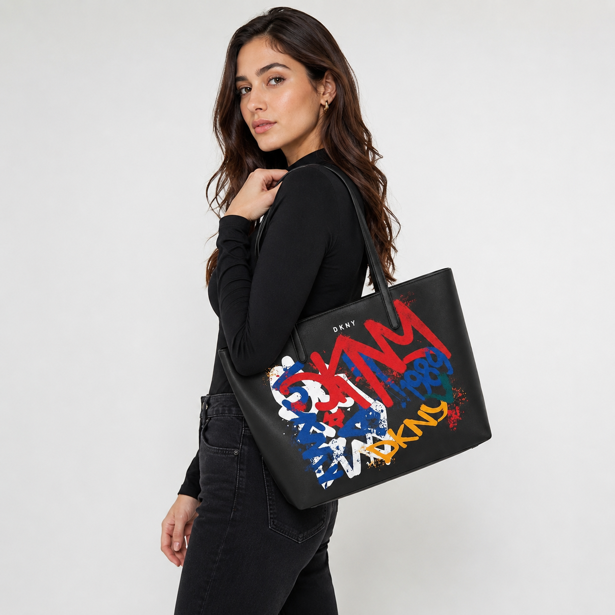 DKNY Bryant Park Large Tote Graffiti Urban Chic Handbag