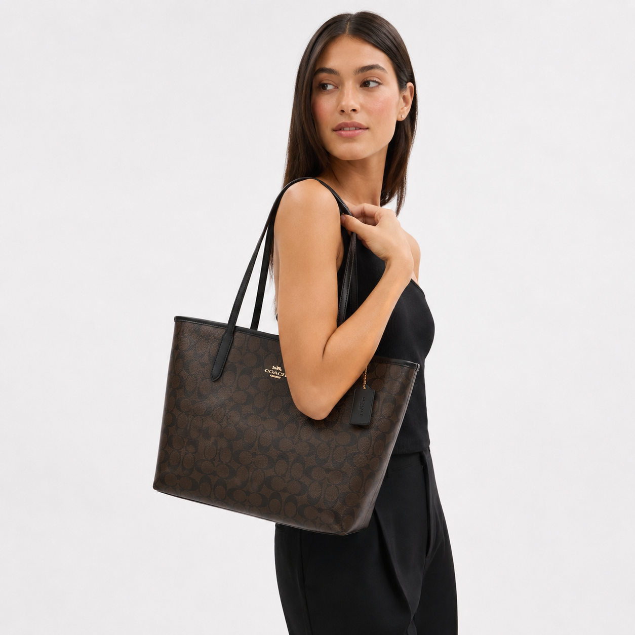 Coach City Tote Signature Leather Tote