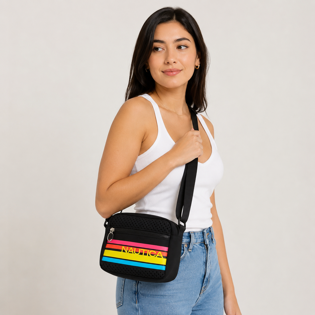 Nautica Jetty logo print camera crossbody
