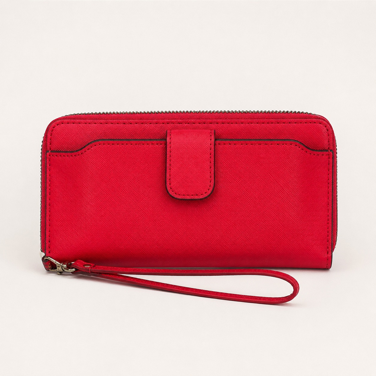 Rebecca & Rifka Vegan Saffiano Leather Zip Around Phone Case Wristlet Wallet