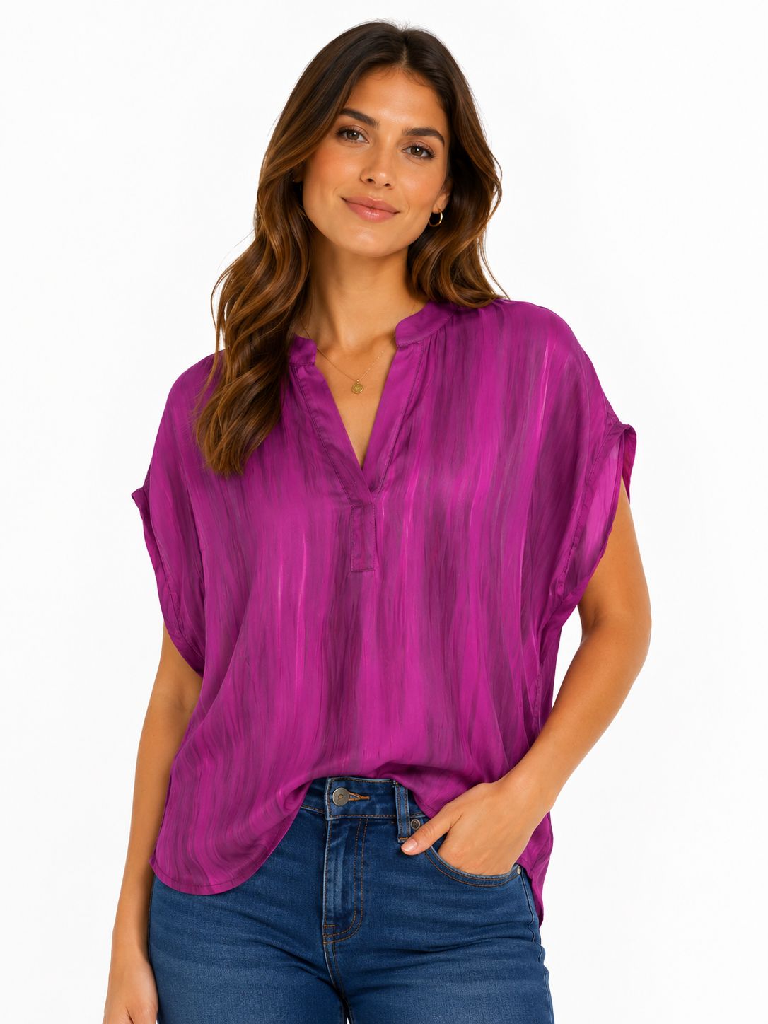 Mellóday Crew Drapey Popover Shirt