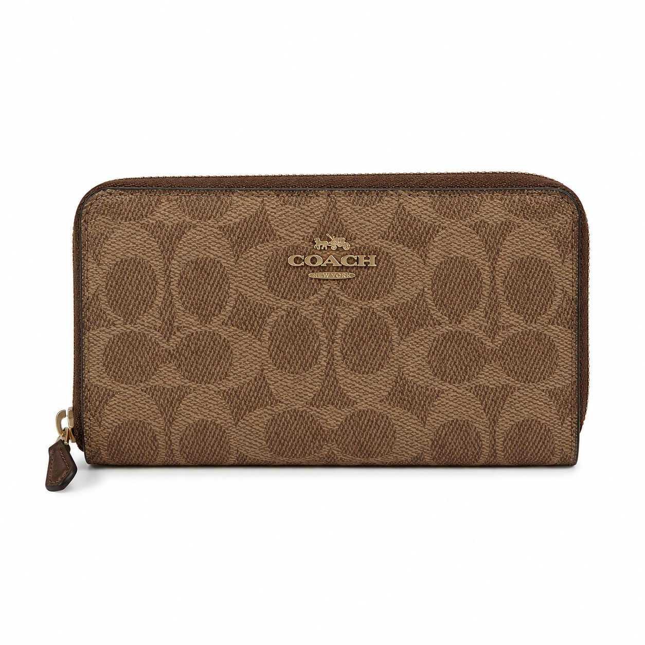 Coach Medium Id Zip Wallet In Signature Canvas