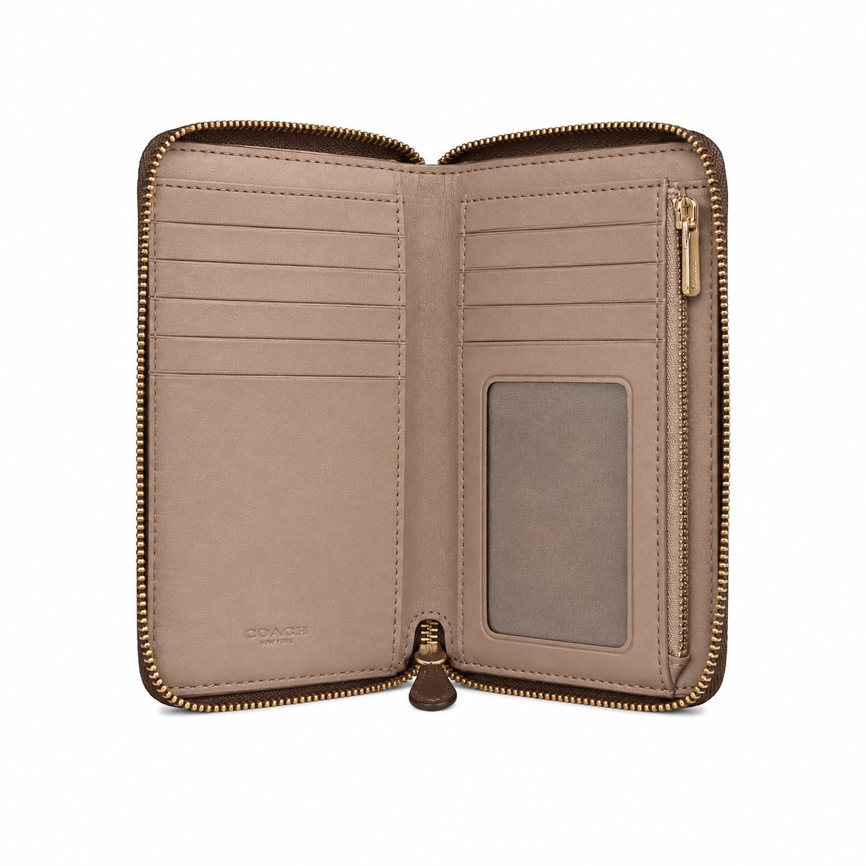 Coach Medium Id Zip Wallet In Signature Canvas