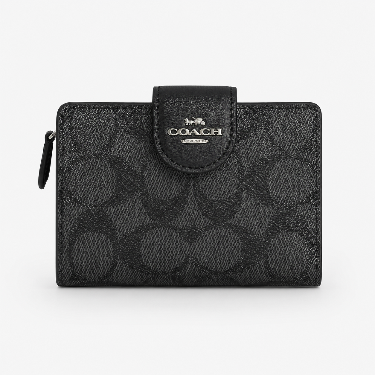Coach Medium Corner Zip Wallet In Signature Canvas