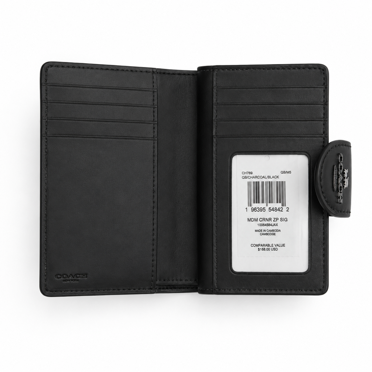 Coach Medium Corner Zip Wallet In Signature Canvas