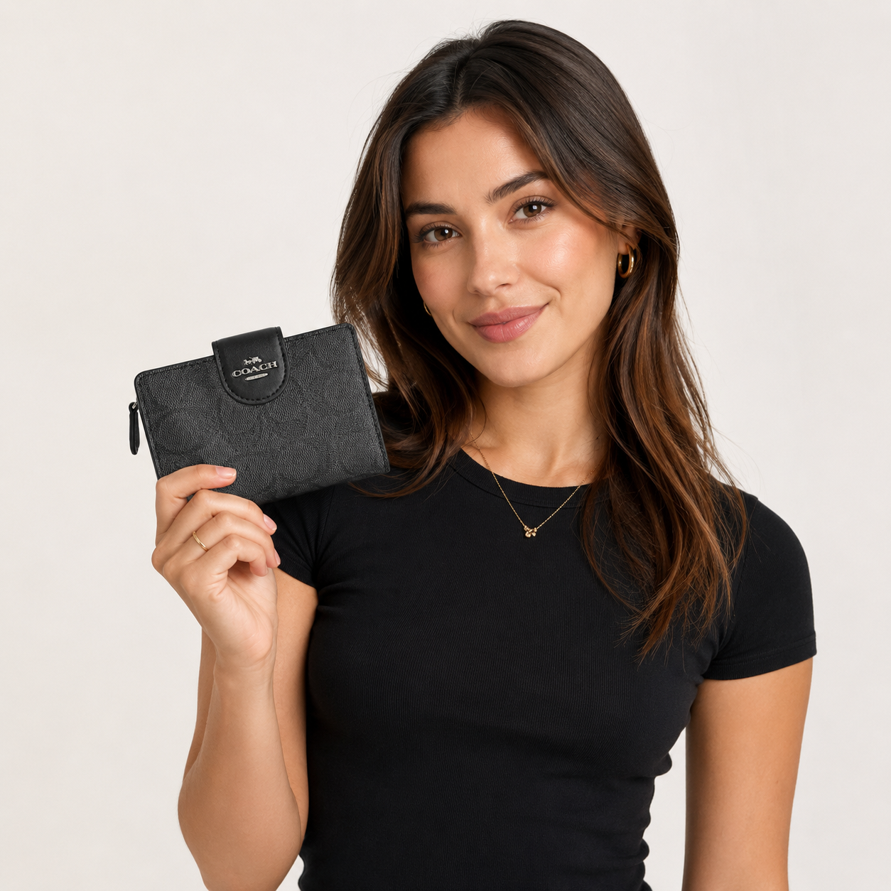 Coach Medium Corner Zip Wallet In Signature Canvas