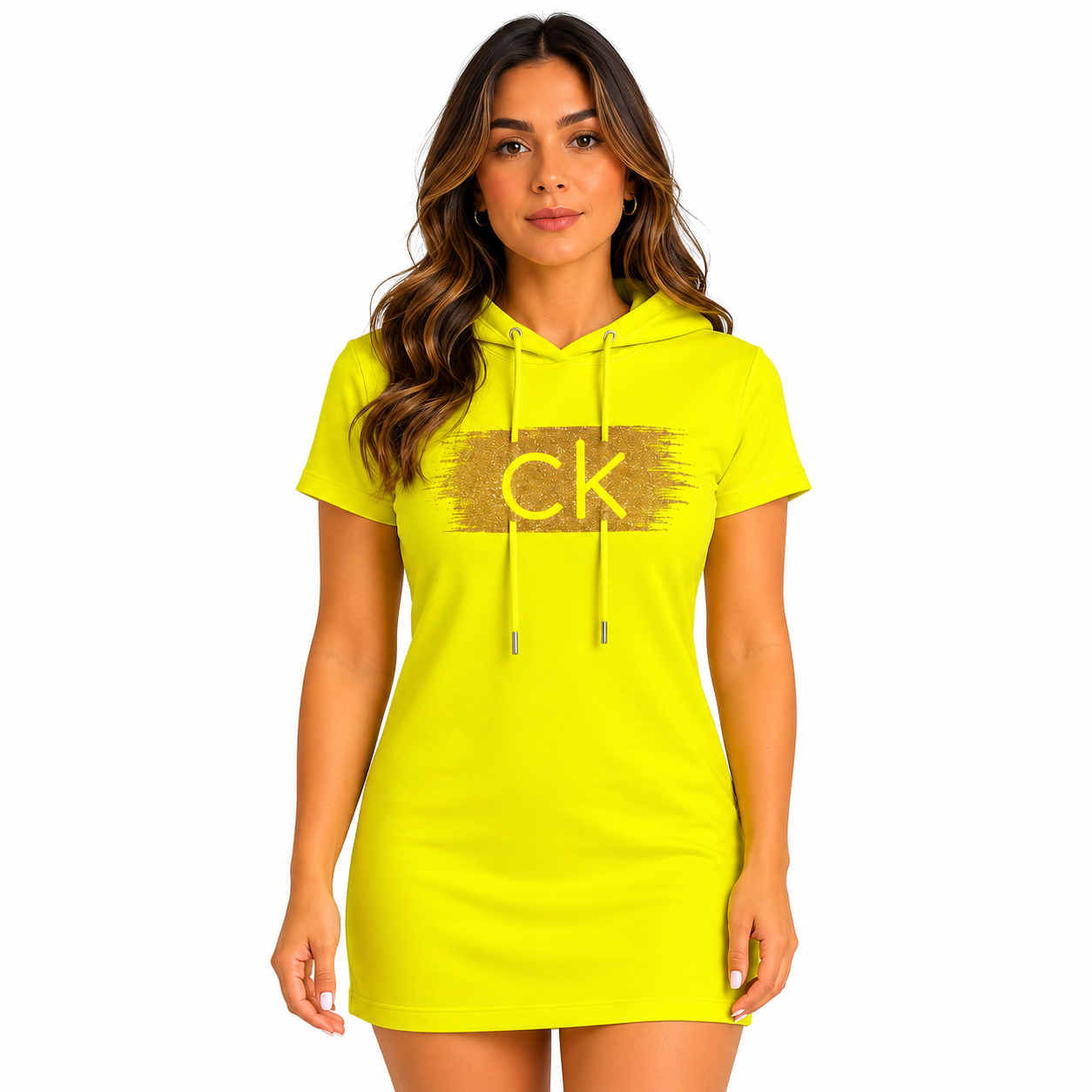 Calvin Klein Women's Short Sleeve Designer Logo T-Shirt Dress
