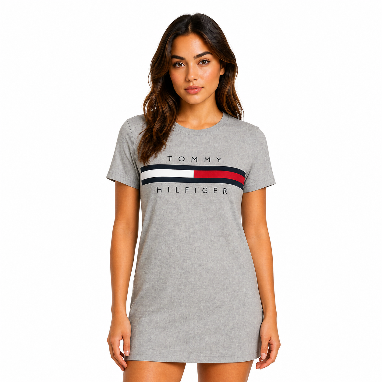 Tommy Hilfiger Big Girls Short Sleeve Pieced Logo T-shirt Dress