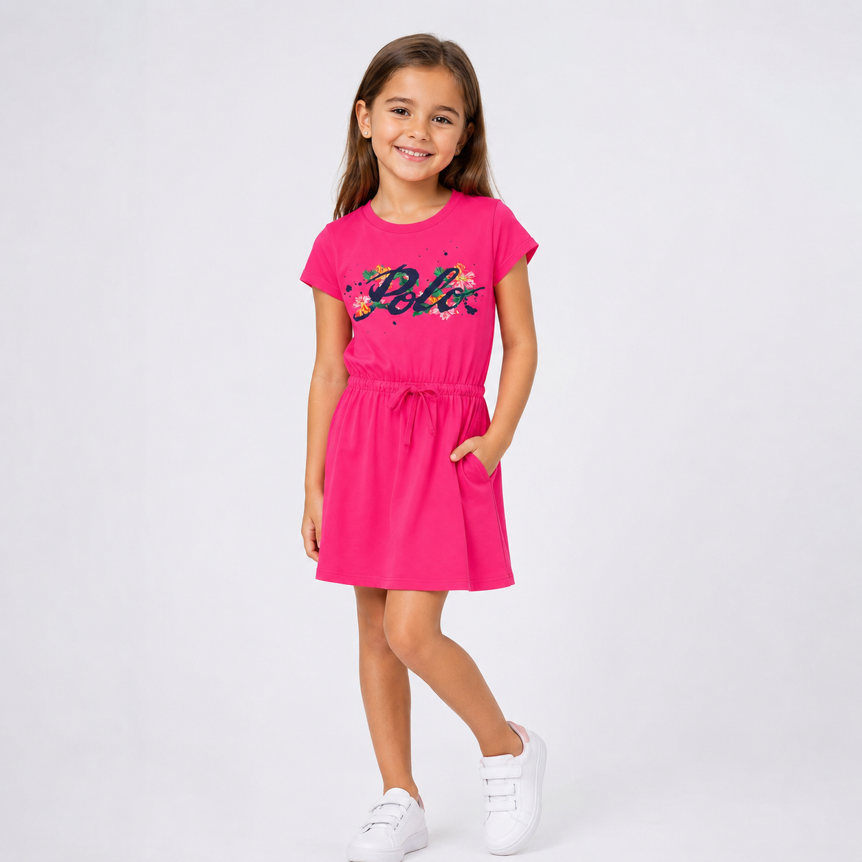 Polo Ralph Lauren Big Girls 7-16 Short Sleeve Logo Jersey Tee Dress