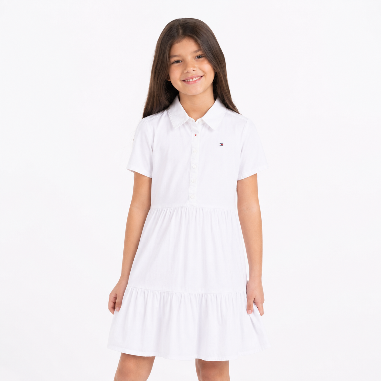 Tommy Hilfiger ids' Sleeveless Embroidered Tiered Dress