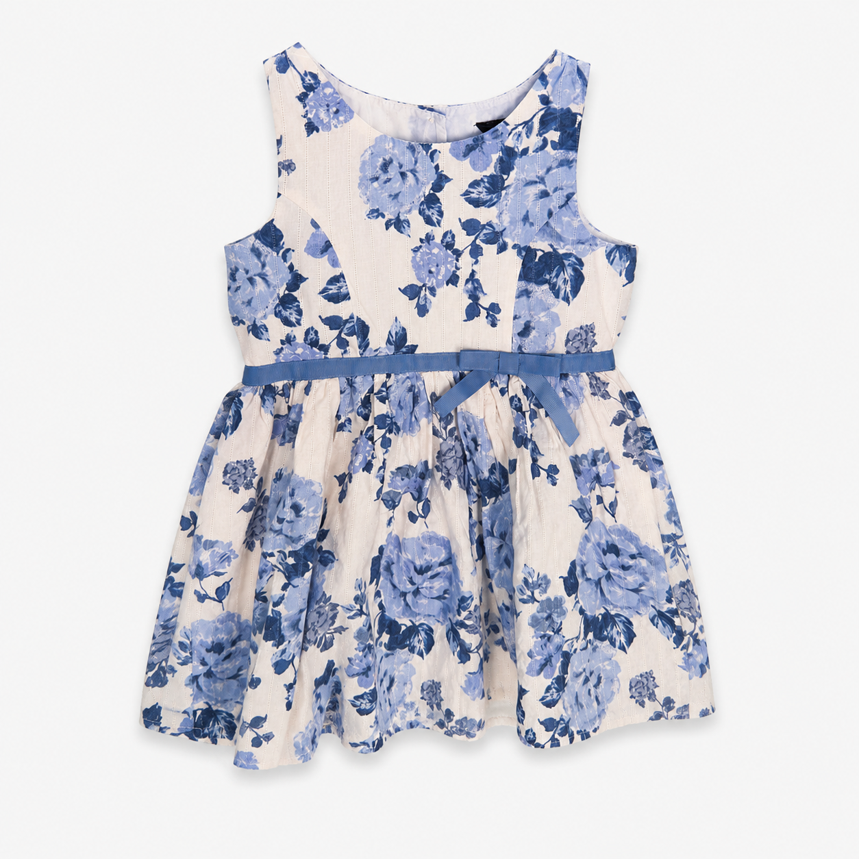 Lilt Dress Little Girls Blue & Pink Floral Print Lace Sleeveless Sun Dress