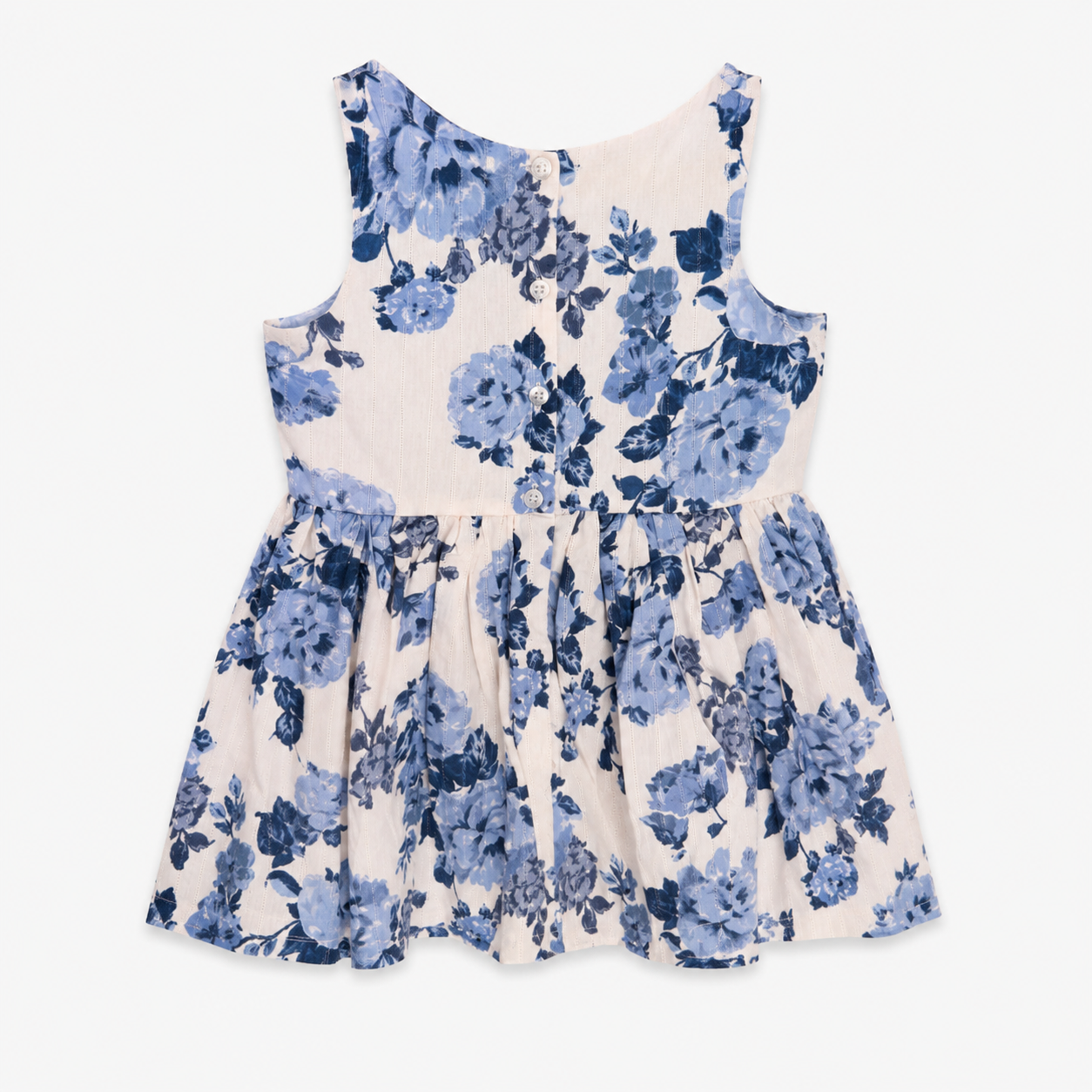 Lilt Dress Little Girls Blue & Pink Floral Print Lace Sleeveless Sun Dress