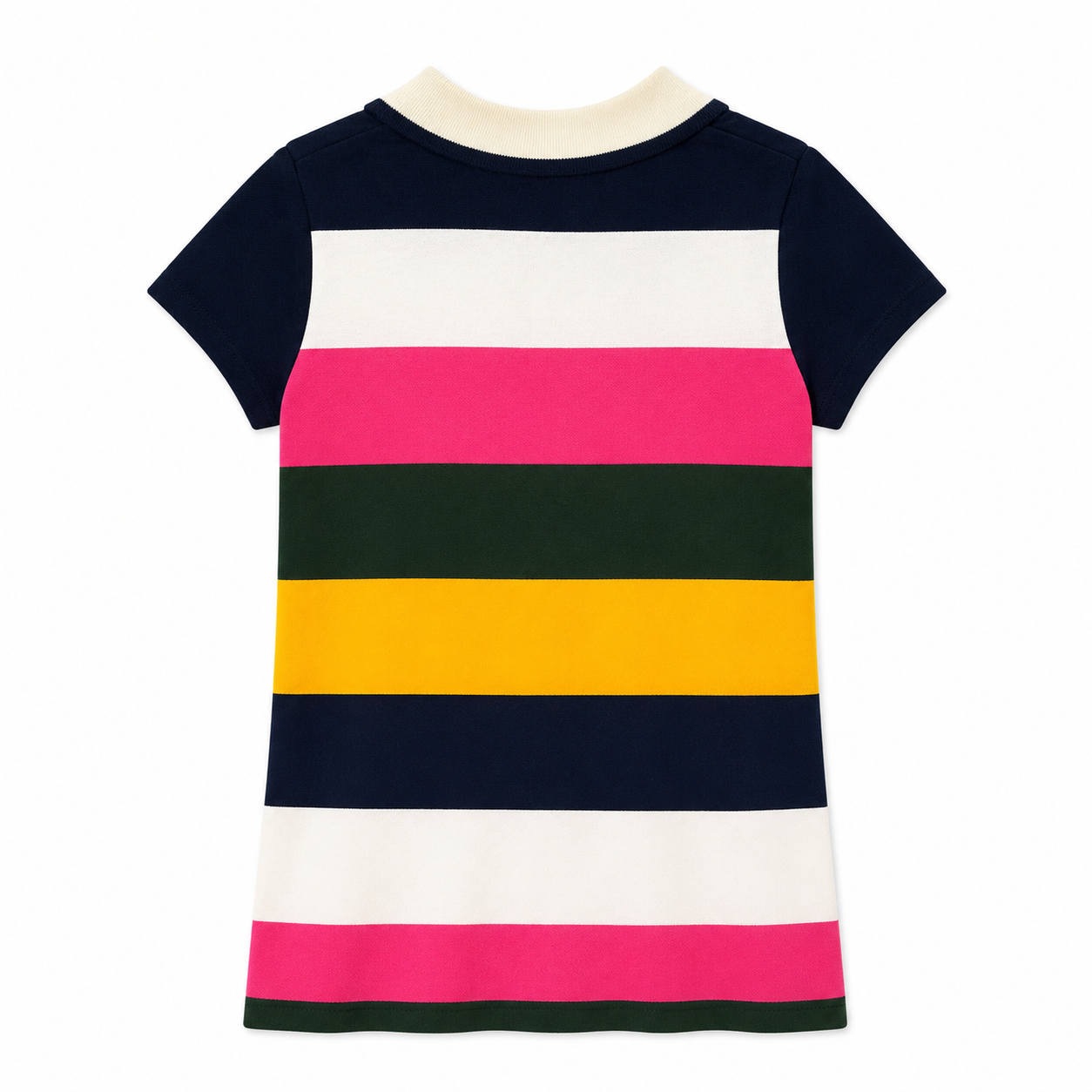 Tommy Hilfiger Girls' Rainbow Stripe Polo Shirt Short Sleeve Summer Spring Dress