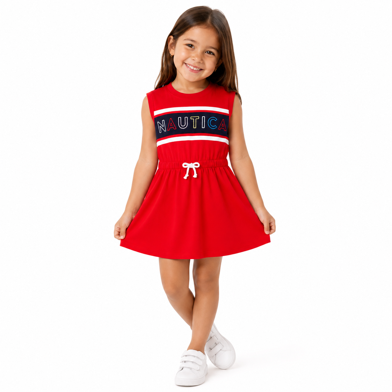 Nautica girls Short Sleeve Fashion Dress Casual Dress