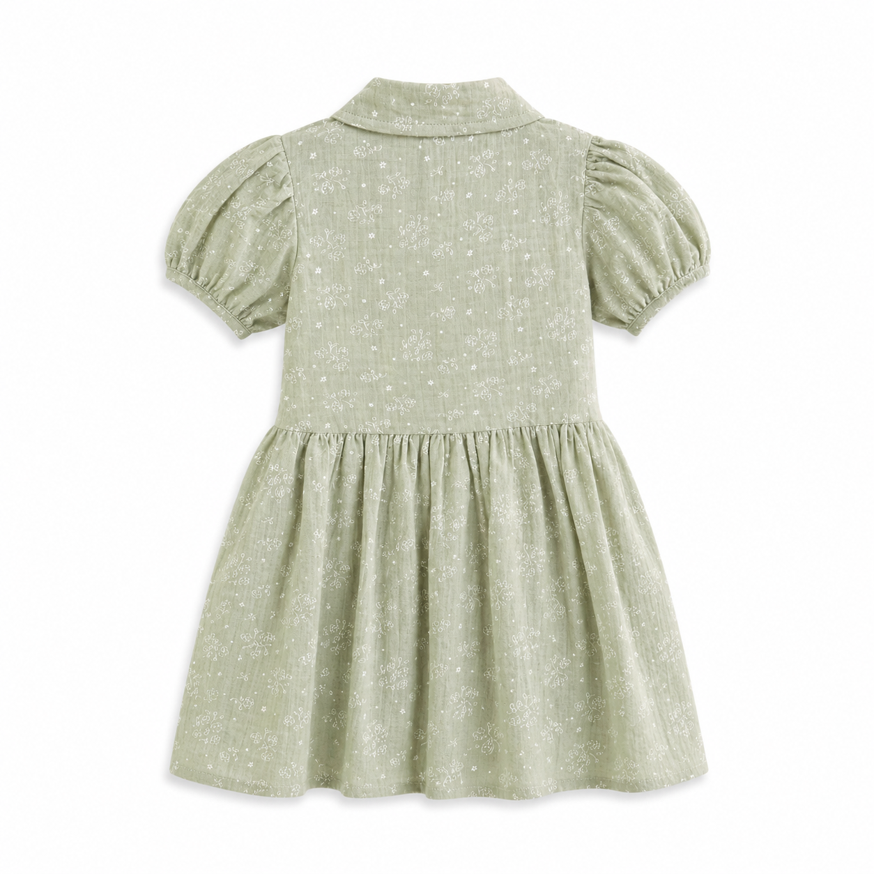 Tahari green dress with puffy sleeves