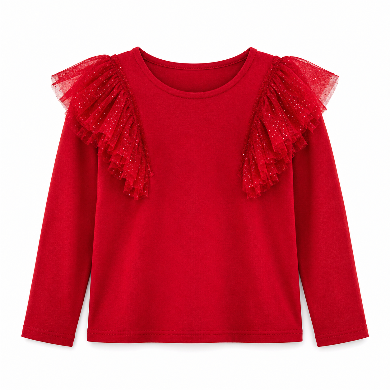 H&M Flounce Trimmed Ribbed Top Girl